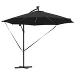 vidaXL Parasol banane à mât déporté Noir 294 x 294 x 248 cm