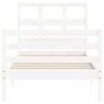 vidaXL Cadre de lit sans matelas blanc bois massif