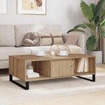 vidaXL Table basse Chêne artisanal 104 x 60 x 35 cm Bois d'ingénierie