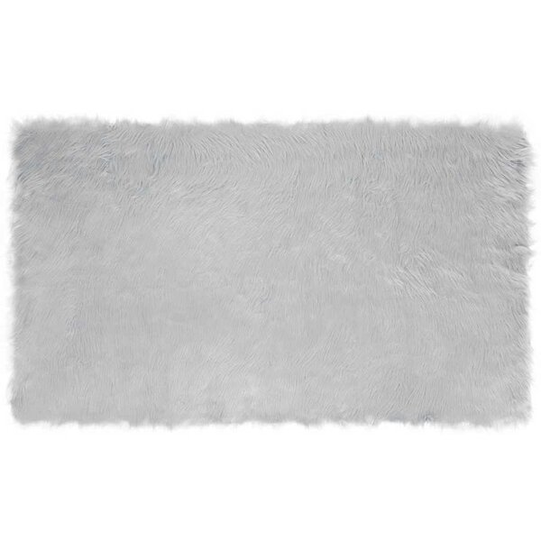 vidaXL Tapis en Peau de Mouton Synthétique Gris 200 x 100 cm Polyester