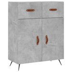 vidaXL Buffet haut Gris béton 69 5x34x180 cm Bois d'ingénierie