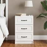 vidaXL Cabinet de chevet avec tiroir Blanc brillant 43 x 41 x 63 5 cm