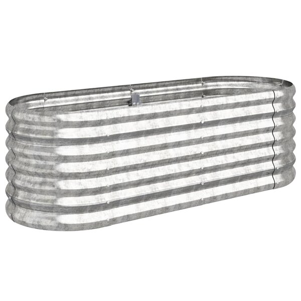 vidaXL Lit surélevé de jardin Acier enduit de poudre Argenté