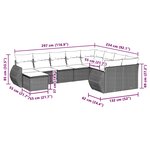 vidaXL Salon de jardin avec coussins 10 Pièces gris clair résine tressée