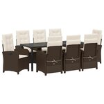 vidaXL Ensemble de salle à manger pour jardin 9 Pièces Marron polyrotin
