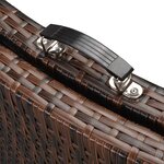 vidaXL Chaise longue pliable avec coussin Résine tressée Marron