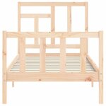 vidaXL Cadre de lit avec tête de lit 90x200 cm bois massif