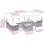 vidaXL Ensemble de Canapés de Jardin en 8 Pièces avec Coussins Beige Poly Rotin