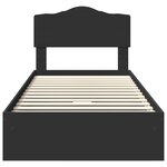 vidaXL Lit de Rangement avec tiroir Noir 90 x 190 cm Bois d'ingénierie