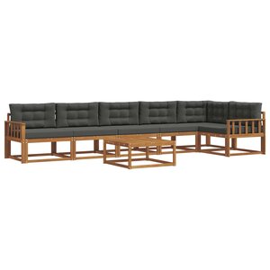 vidaXL Ensemble de canapés d'extérieur 7 Pièces Naturel et Anthracite