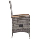 vidaXL Salon de jardin 3 Pièces avec coussins Résine tressée Gris