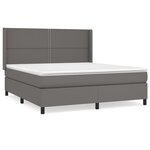 vidaXL Sommier à lattes de lit avec matelas Gris 180x200 cm Similicuir