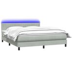 vidaXL Sommier à lattes de lit et matelas et LED gris clair 180x210cm velours