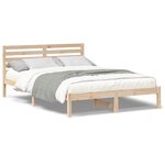 vidaXL Cadre de lit Marron 140 x 220 cm Bois massif en pin