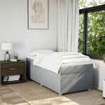 vidaXL Sommier à lattes de lit et matelas Gris clair 90x190 cm Tissu