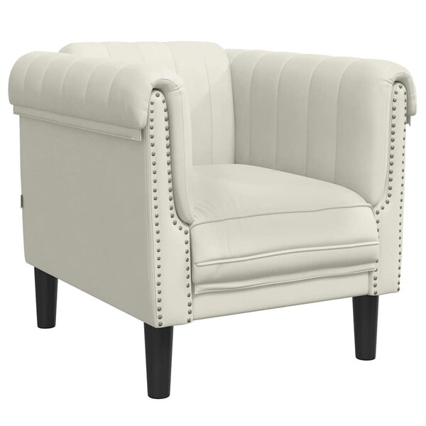 vidaXL Fauteuil crème velours