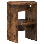 vidaXL Meuble d'appoint 2 Pièces Chêne Fumé Ø40 x 50 cm Bois d’ingénierie