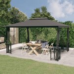 vidaXL Tonnelle avec parois et toit double 3x4 m Anthracite