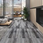 vidaXL Planches de plancher PVC Non auto-adhésif 5 26 m² Gris brillant