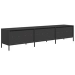 vidaXL Meuble TV noir 202x39x43 5 cm acier laminé à froid