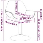 Vidaxl chaise pivotante de salle à manger gris foncé velours