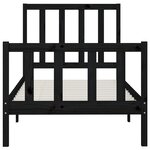vidaXL Cadre de lit sans matelas noir 100x200 cm bois massif