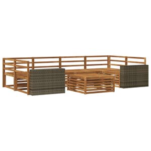 vidaXL Ensemble de canapés d'extérieur 7 Pièces Naturel