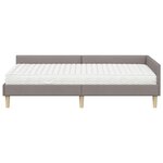 vidaXL Cadre de lit d'angle avec matelas 2 Pièces Taupe tissu