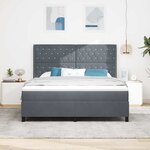 vidaXL Lit à Ressorts avec Matelas LED Gris foncé 180 x 200 cm Velours