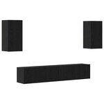vidaXL Ensemble meuble TV 4 Pièces Chêne noir 80 x 30 x 30 cm