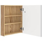 vidaXL Armoire de salle de bain à miroir à LED blanc et chêne