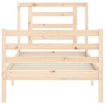 vidaXL Cadre de lit avec tête de lit 90x200 cm bois massif