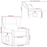 vidaXL Fauteuil de massage inclinable électrique Rouge bordeaux Tissu