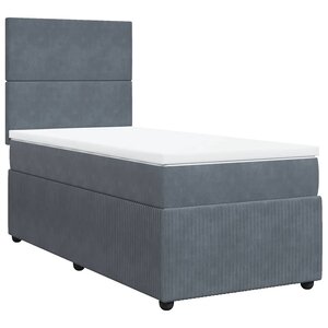vidaXL Sommier à lattes de lit et matelas Gris foncé 90x190 cm Velours