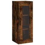 vidaXL Buffet haut Chêne fumé 34 5x34x180 cm Bois d'ingénierie