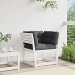 vidaXL Canapé de jardin accoudoir avec coussins blanc bois massif pin