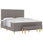 vidaXL Lit à ressorts avec tête de lit Taupe 180 x 200 cm tissu