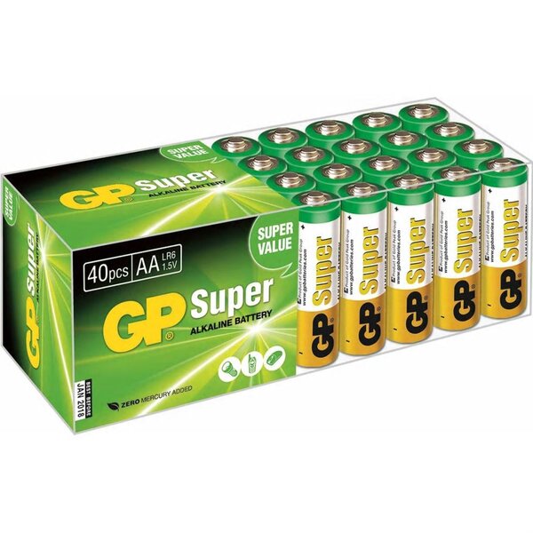 Gp piles alcaline aa 40 pièces 1 5 v 03015ab40