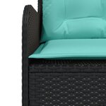 vidaXL Canapé de jardin avec coussins forme de L noir résine tressée