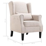 vidaXL Fauteuil Beige Tissu