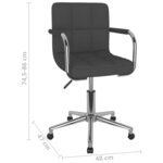 Chaise fauteuil siège pivotante de bureau informatique étude foncé tissu gris 02_0024125