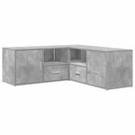 vidaXL Armoire d'angle gris béton 200x40x45 cm bois d’ingénierie