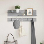 vidaXL Porte-manteau mural avec étagère Sonoma gris 90 x 15 x 36 cm