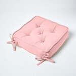 Galette de chaise coussin rehausseur en coton Rose  40 x 40 x 10 cm - HOMESCAPES