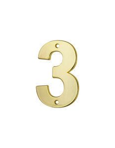 THIRARD - Chiffre 3  laiton  à visser  H.51mm  doré - THIRARD