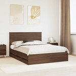 vidaXL Cadre de lit Chêne brun 150 x 200 cm Bois Ingénierie