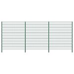 Vidaxl panneau de clôture avec poteaux fer 5 1 x 2 m vert