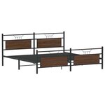 vidaXL Cadre de lit en métal sans matelas chêne marron 200x200 cm