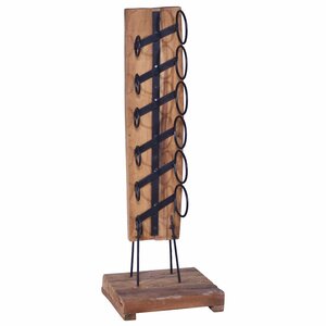 vidaXL Casier à bouteilles pour 6 bouteilles 35x35x100 cm Teck massif