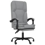 vidaXL Fauteuil de massage inclinable de bureau Gris clair Tissu